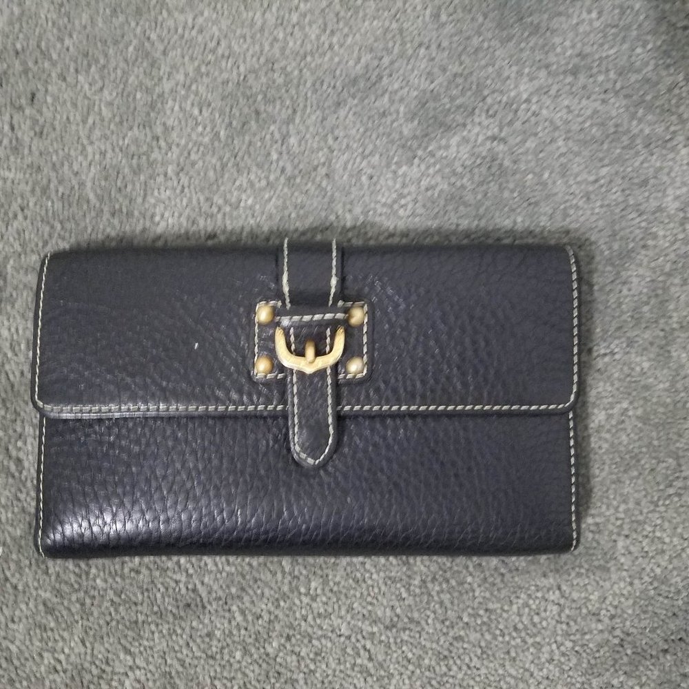 Dooney & Bourke Black Checkbook Wallet